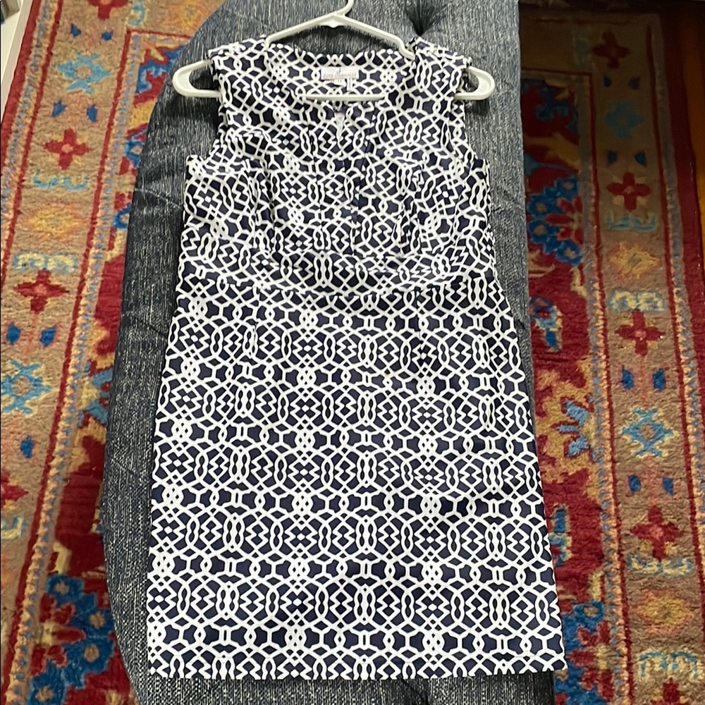 Navy and White Sleeveless Dress size M